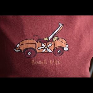 Columbia- “Beach Life” t-shirt, rust color. L
